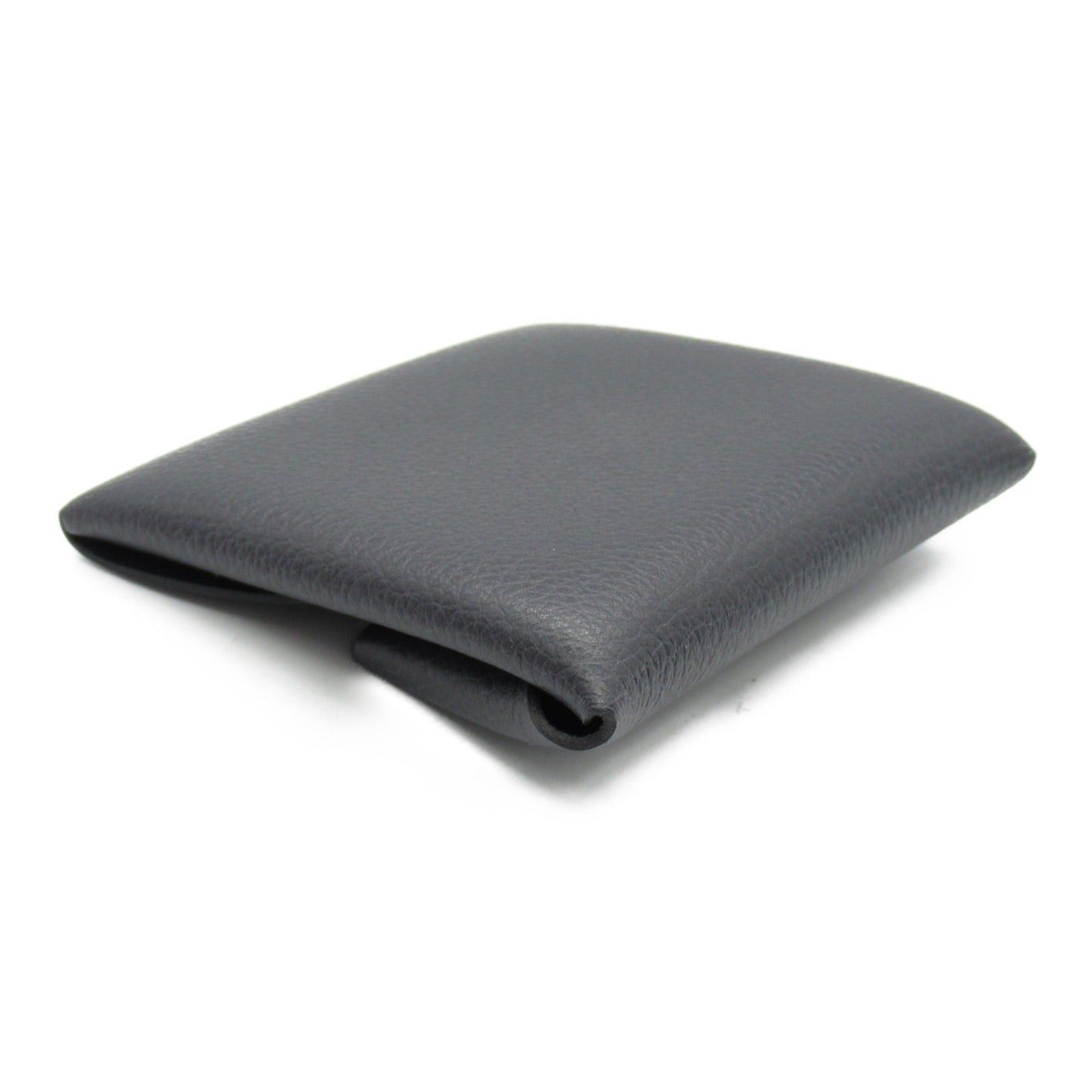 Hermes Hermes Bastia Bleu Nui Coin Purse Leather Vau Évêque Black Silver Hardware Double Engraved Size ONE SIZE - 4 Thumbnail