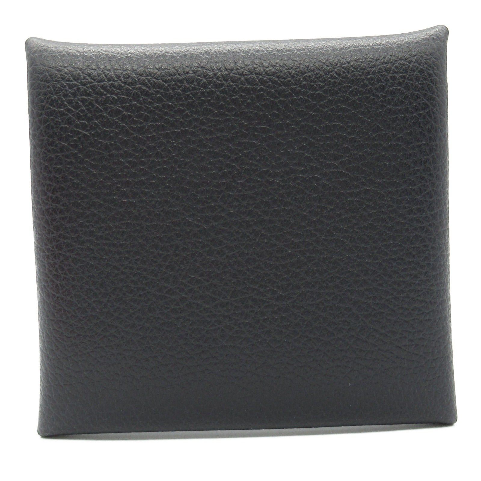 Hermes Hermes Bastia Bleu Nui Coin Purse Leather Vau Évêque Black Silver Hardware Double Engraved Size ONE SIZE - 2 Thumbnail