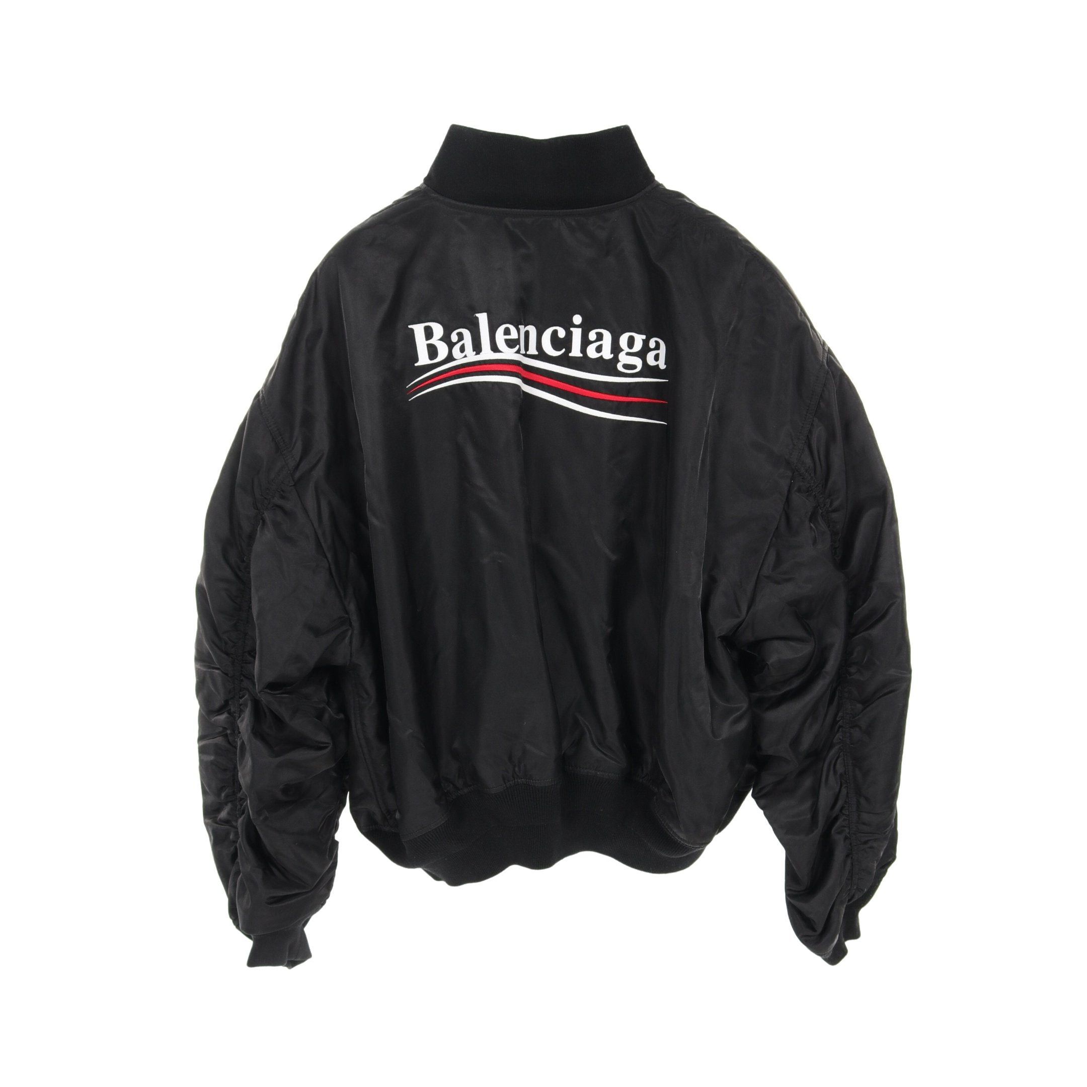 Balenciaga Balenciaga Political Campaign Varsity Jacket Bomber Nylon Black Size ONE SIZE - 2 Thumbnail