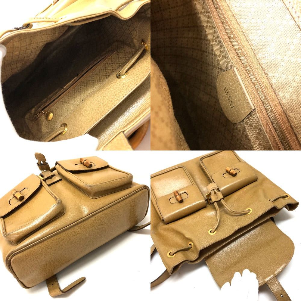 Gucci Gucci 003/1998 Rucksack Bamboo Leather Women Backpacks And Daypacks Size ONE SIZE - 10 Thumbnail