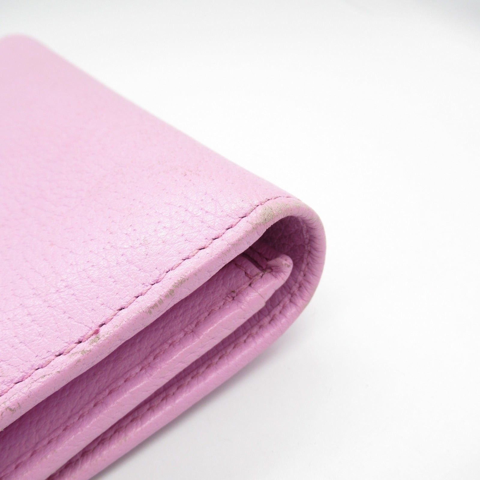 Gucci Gucci Gg Marmont Bi-Fold Long Wallet Leather Pink Bijou Size ONE SIZE - 9 Thumbnail