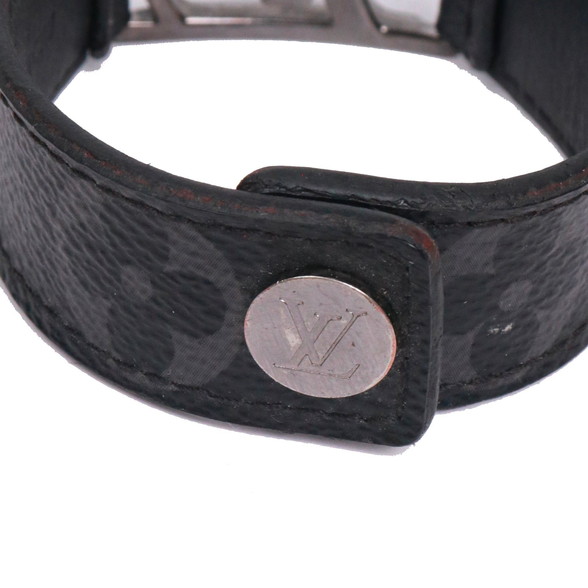Louis Vuitton LOUIS VUITTON - LV Slim Louis Vuitton bracelet in eclipse monogram canvas (T19) Size ONE SIZE - 4 Thumbnail