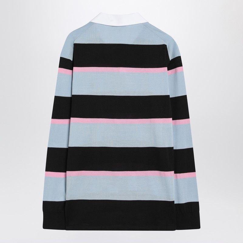 Prada Prada Striped Polo In Silk And Cotton Size US M / EU 48-50 / 2 - 2 Thumbnail