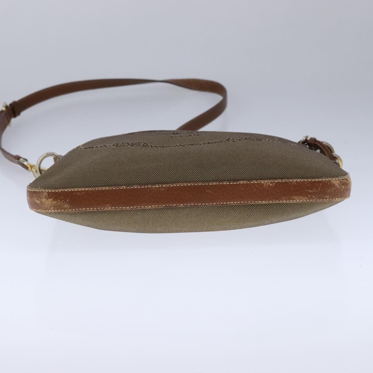 Prada Logo Jacquard Beige Canvas Shoulder Bag (Pre-Owned) Size ONE SIZE - 19 Thumbnail