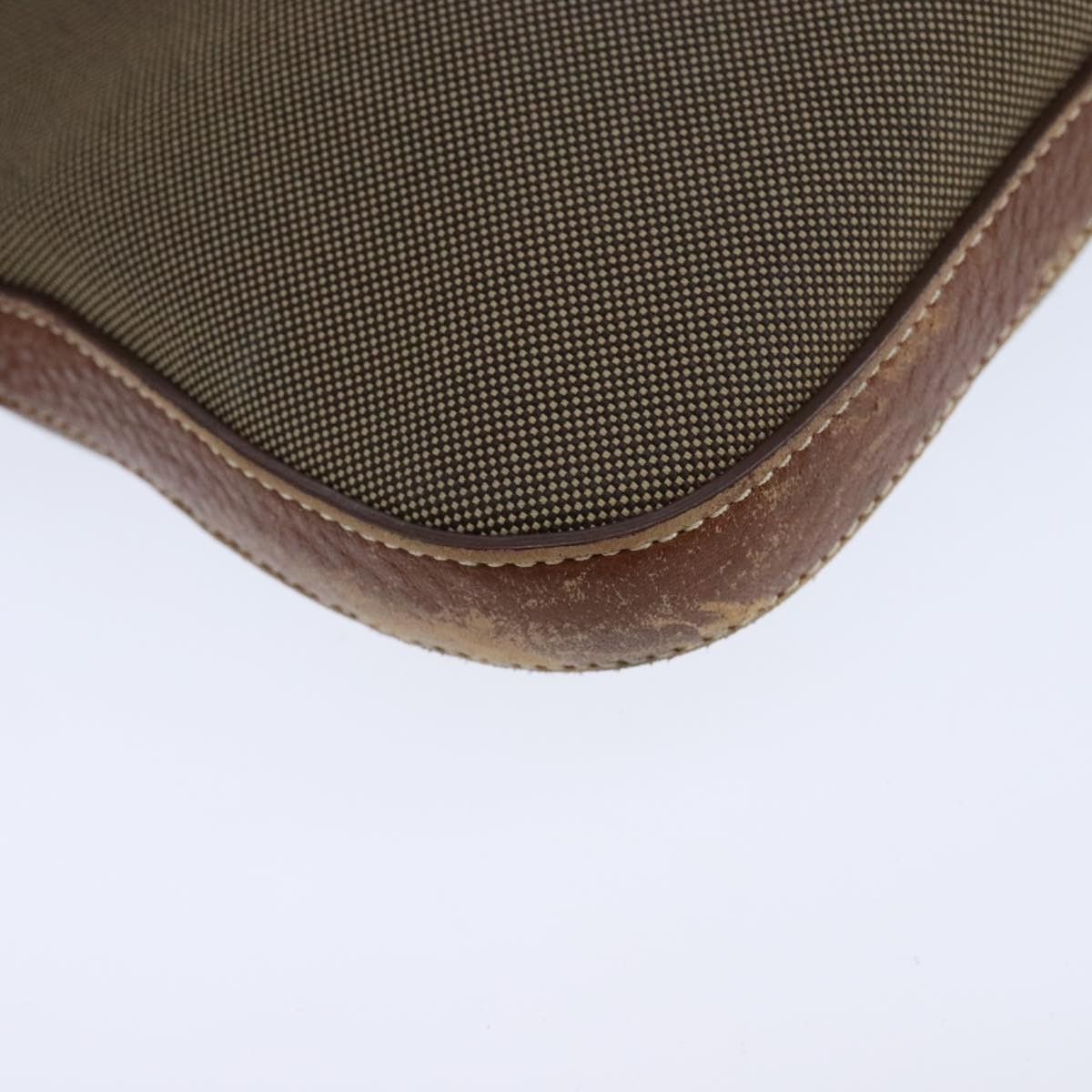 Prada Logo Jacquard Beige Canvas Shoulder Bag (Pre-Owned) Size ONE SIZE - 10 Thumbnail