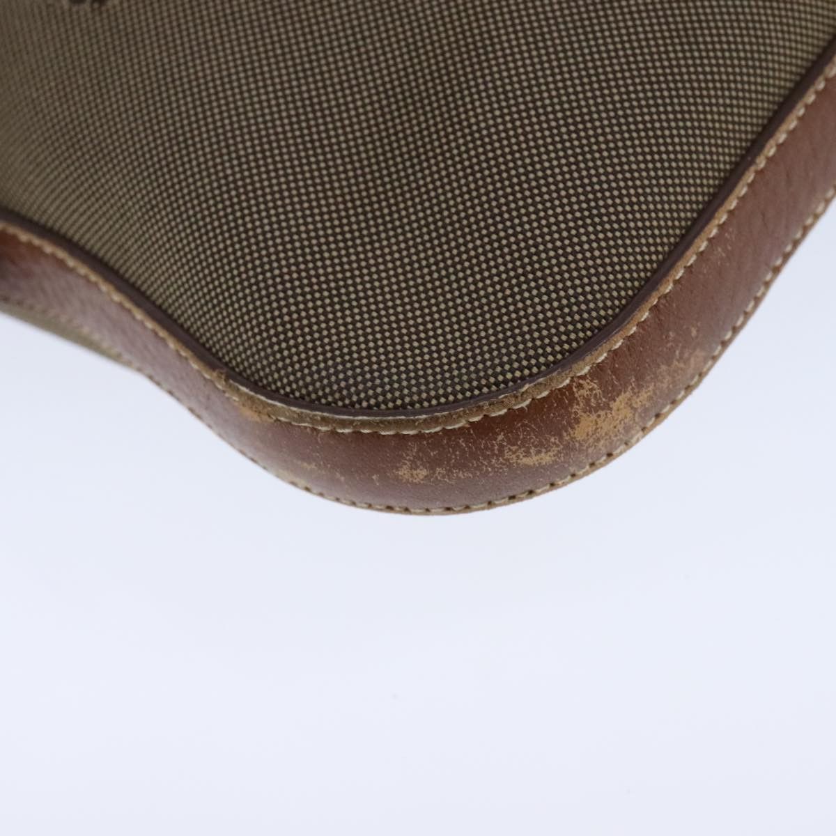Prada Logo Jacquard Beige Canvas Shoulder Bag (Pre-Owned) Size ONE SIZE - 8 Thumbnail