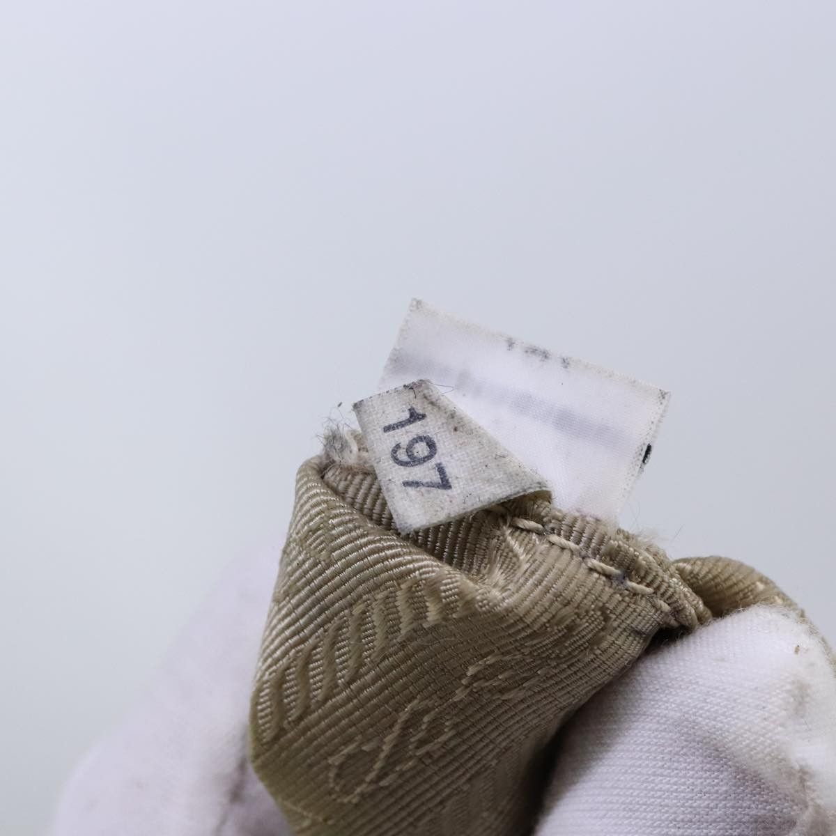 Prada Logo Jacquard Beige Canvas Shoulder Bag (Pre-Owned) Size ONE SIZE - 14 Thumbnail