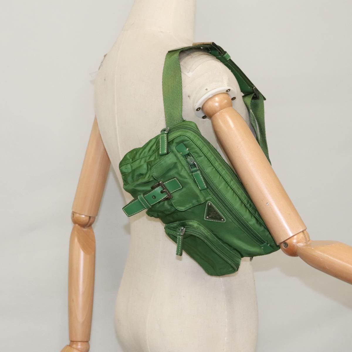 Prada Re-Nylon Green Synthetic Shoulder Bag (Pre-Owned) Size ONE SIZE - 18 Thumbnail