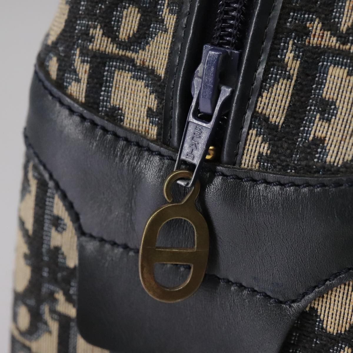 Dior Trotter Navy Canvas Handbag (Pre-Owned) Size ONE SIZE - 11 Thumbnail