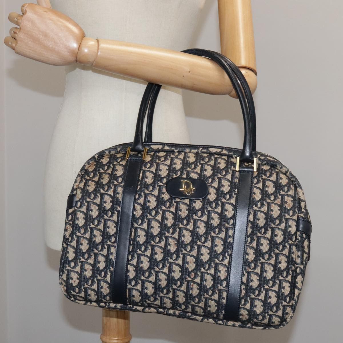 Dior Trotter Navy Canvas Handbag (Pre-Owned) Size ONE SIZE - 16 Thumbnail
