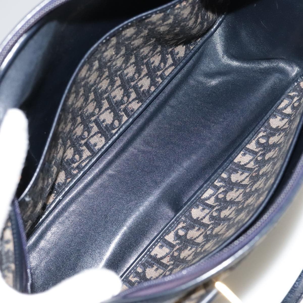 Dior Trotter Navy Canvas Handbag (Pre-Owned) Size ONE SIZE - 14 Thumbnail