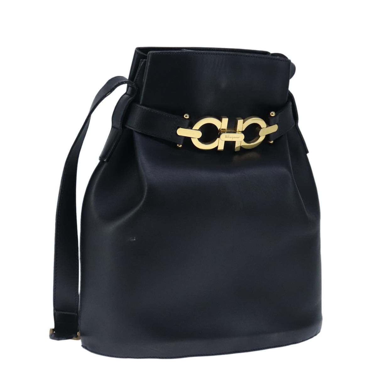 Salvatore Ferragamo Gancini Black Leather Shoulder Bag (Pre-Owned) Size ONE SIZE - 18 Thumbnail