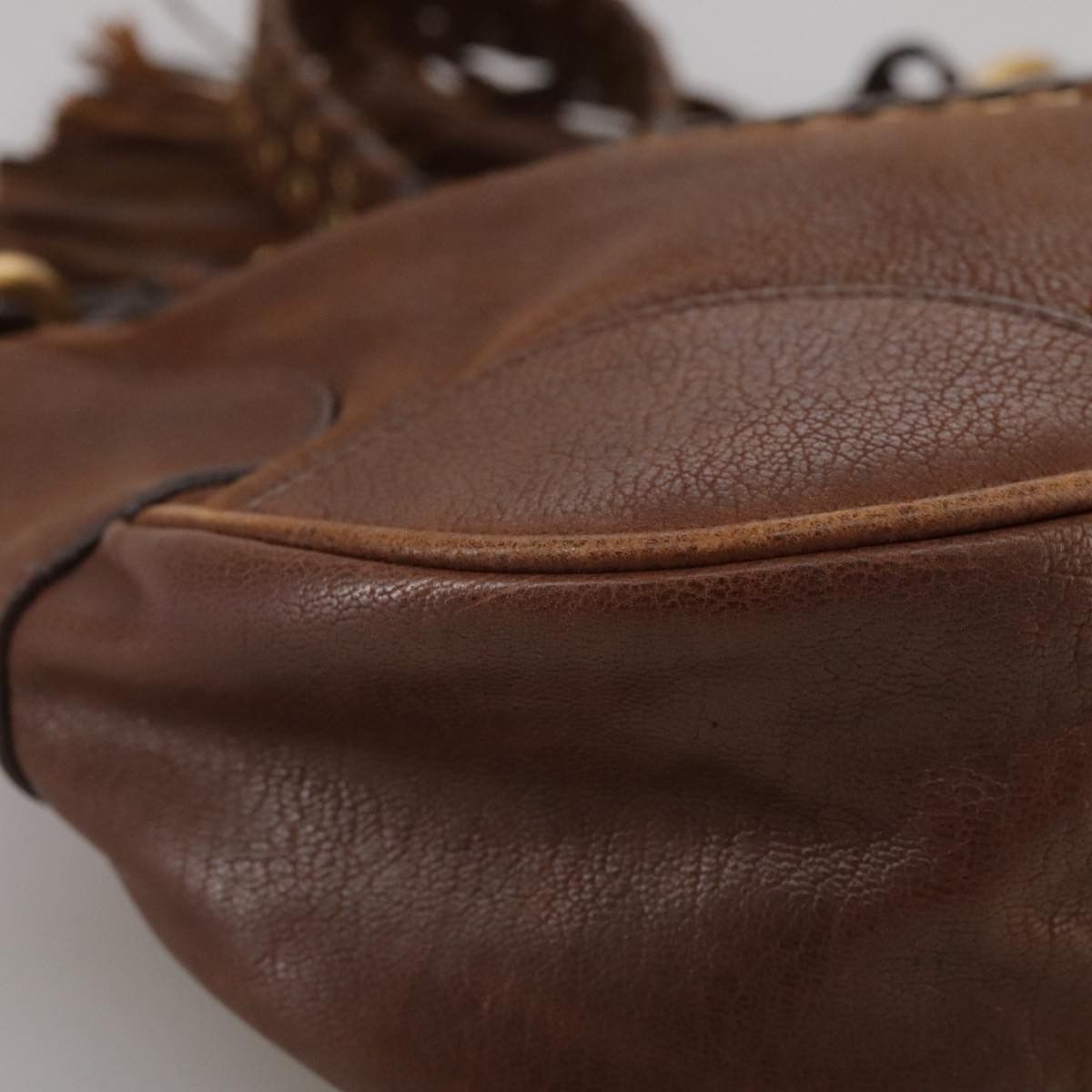 Prada Brown Leather Shoulder Bag (Pre-Owned) Size ONE SIZE - 8 Thumbnail