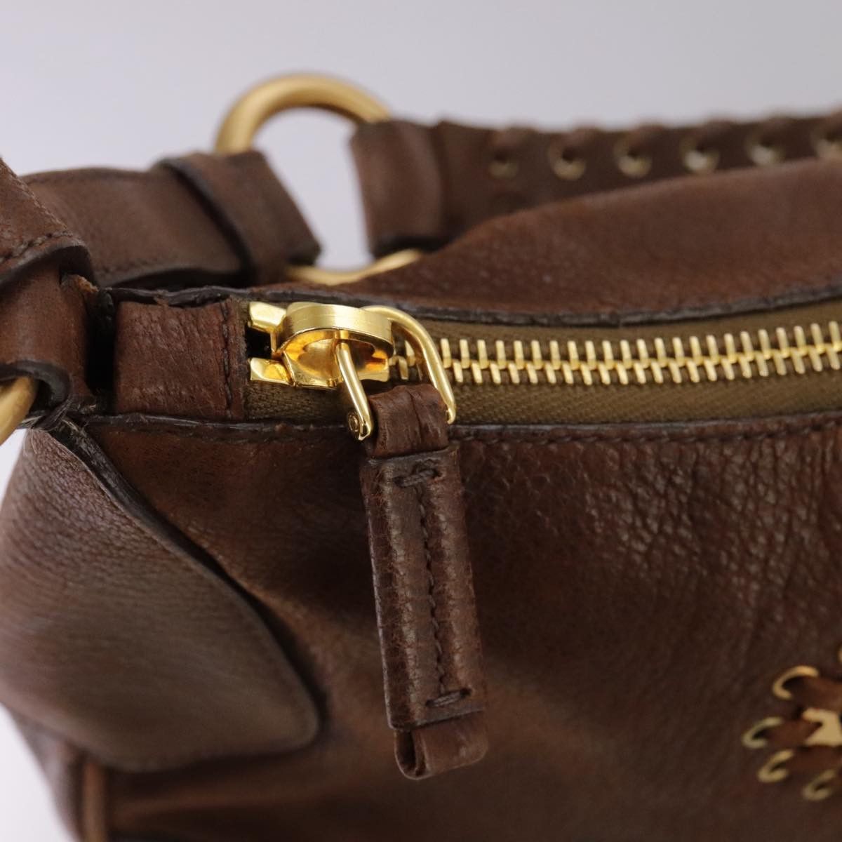 Prada Brown Leather Shoulder Bag (Pre-Owned) Size ONE SIZE - 12 Thumbnail