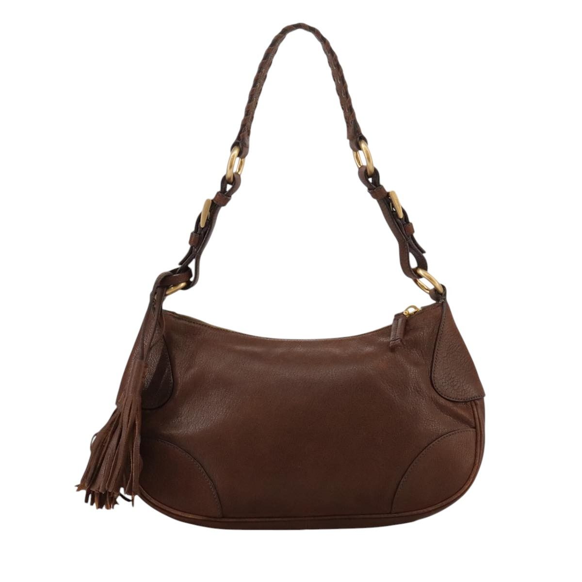Prada Brown Leather Shoulder Bag (Pre-Owned) Size ONE SIZE - 2 Thumbnail