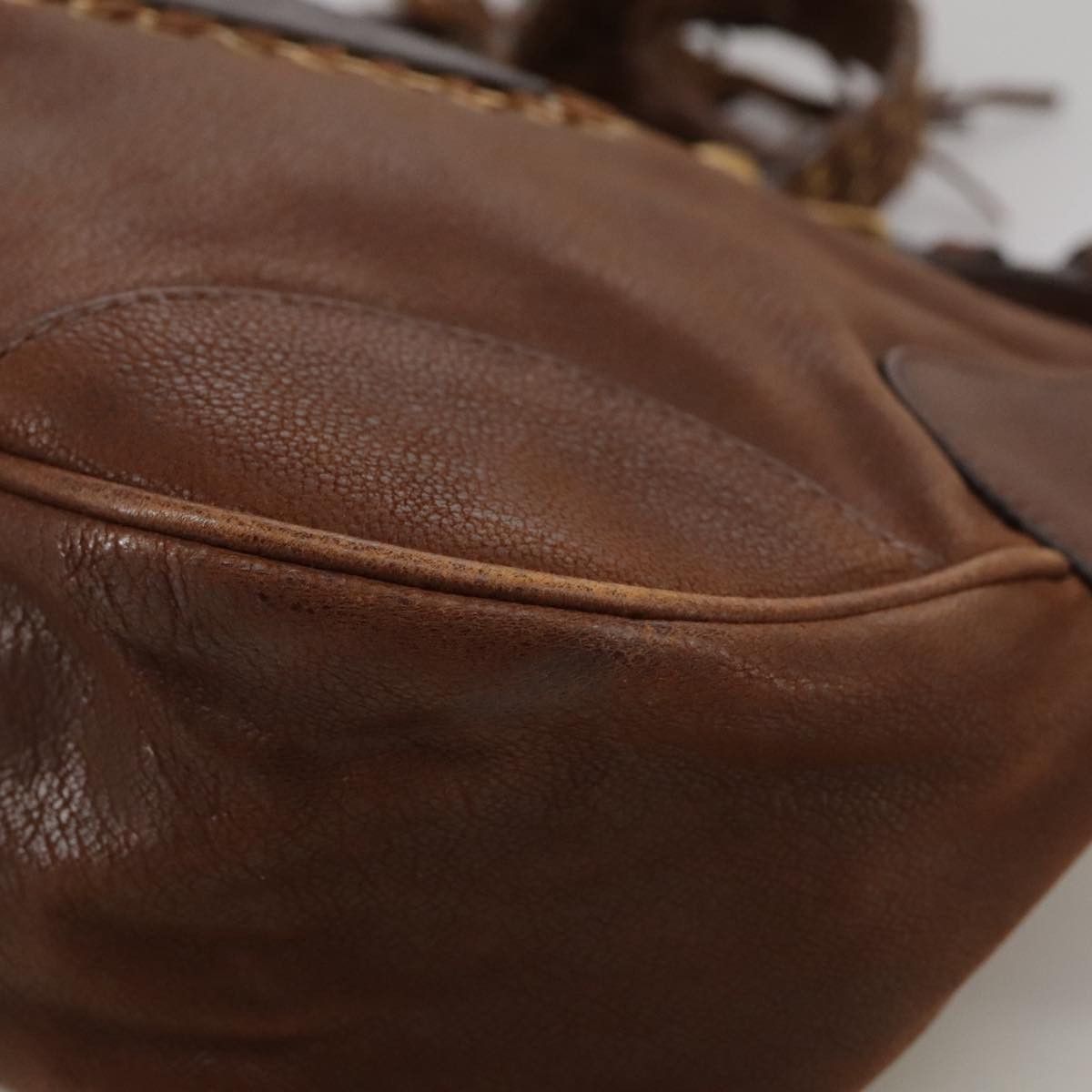 Prada Brown Leather Shoulder Bag (Pre-Owned) Size ONE SIZE - 10 Thumbnail