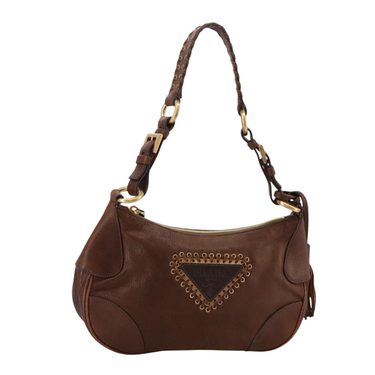 Prada Brown Leather Shoulder Bag (Pre-Owned) Size ONE SIZE - 19 Thumbnail