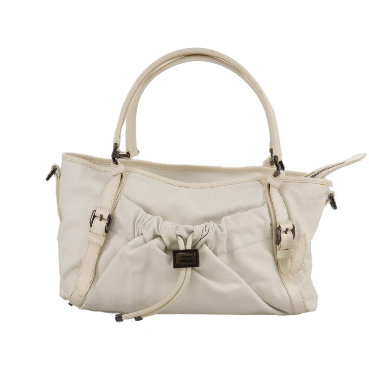 Burberry White Leather Tote Bag (Pre-Owned) Size ONE SIZE - 19 Thumbnail