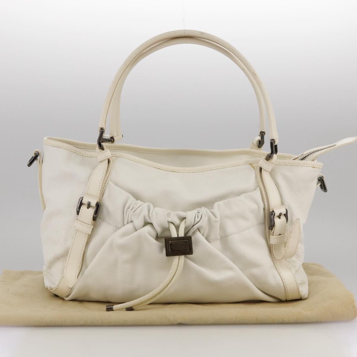 Burberry White Leather Tote Bag (Pre-Owned) Size ONE SIZE - 17 Thumbnail