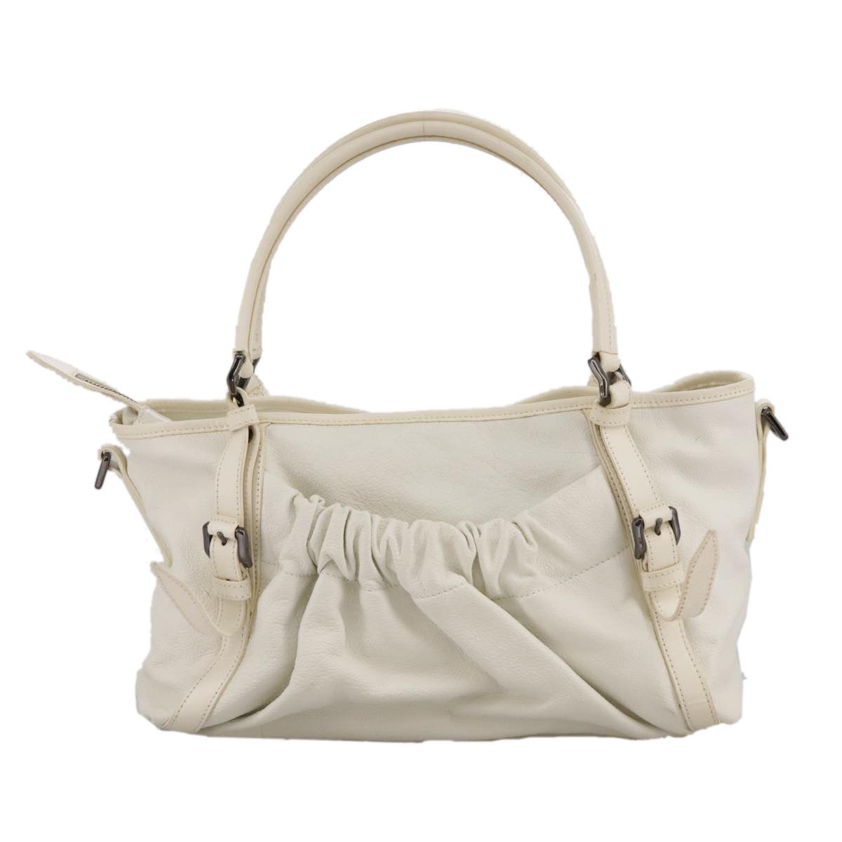 Burberry White Leather Tote Bag (Pre-Owned) Size ONE SIZE - 2 Thumbnail