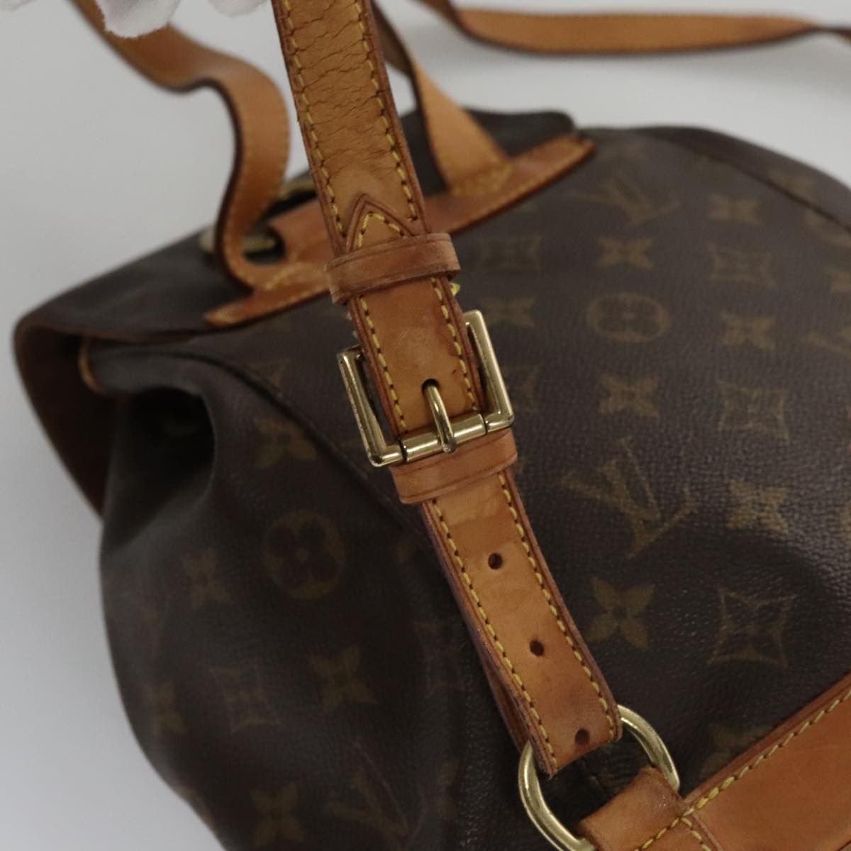 Louis Vuitton Montsouris Mm Brown Canvas Backpack Bag (Pre-Owned) Size ONE SIZE - 11 Thumbnail