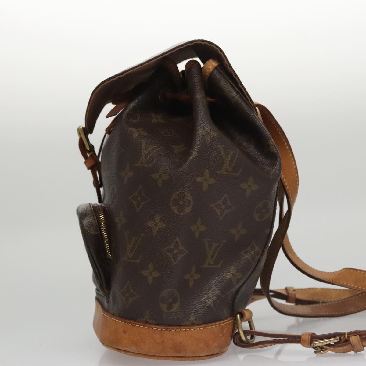 Louis Vuitton Montsouris Mm Brown Canvas Backpack Bag (Pre-Owned) Size ONE SIZE - 3 Thumbnail