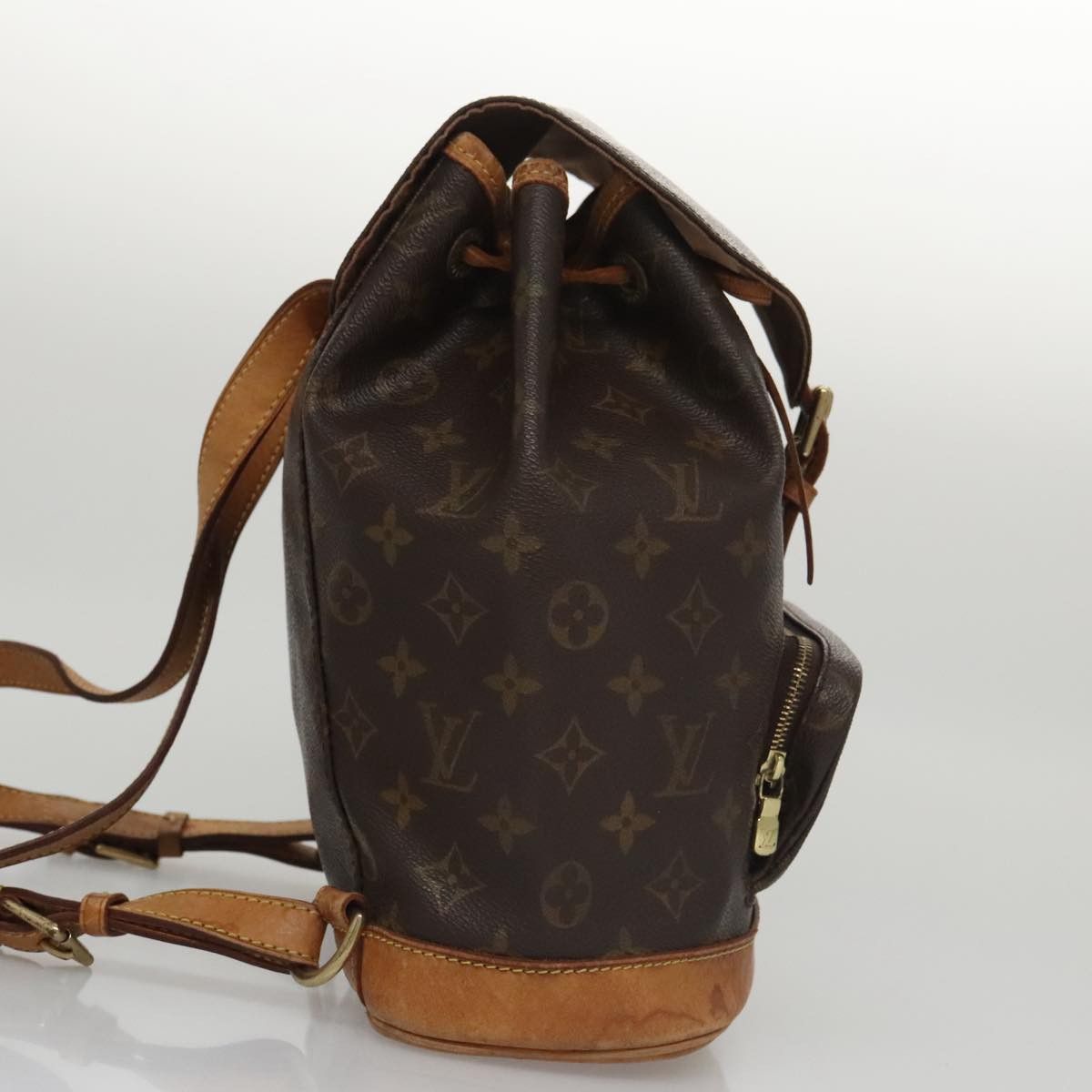 Louis Vuitton Montsouris Mm Brown Canvas Backpack Bag (Pre-Owned) Size ONE SIZE - 4 Thumbnail