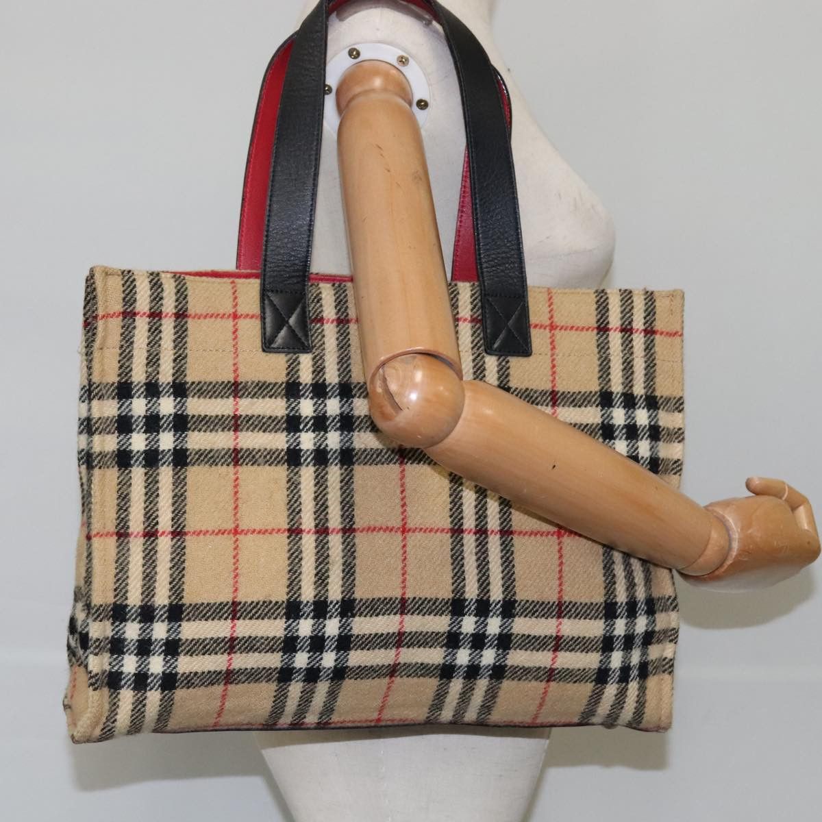 Burberry Nova Check Beige Cotton Handbag (Pre-Owned) Size ONE SIZE - 14 Thumbnail
