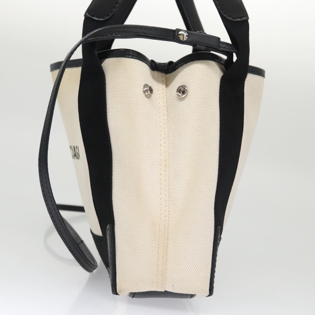 Balenciaga Navy Cabas White Canvas Tote Bag (Pre-Owned) Size ONE SIZE - 3 Thumbnail