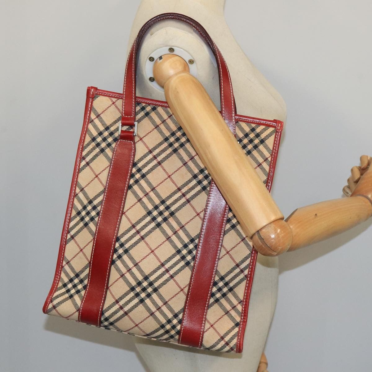 Burberry Nova Check Beige Canvas Tote Bag (Pre-Owned) Size ONE SIZE - 14 Thumbnail