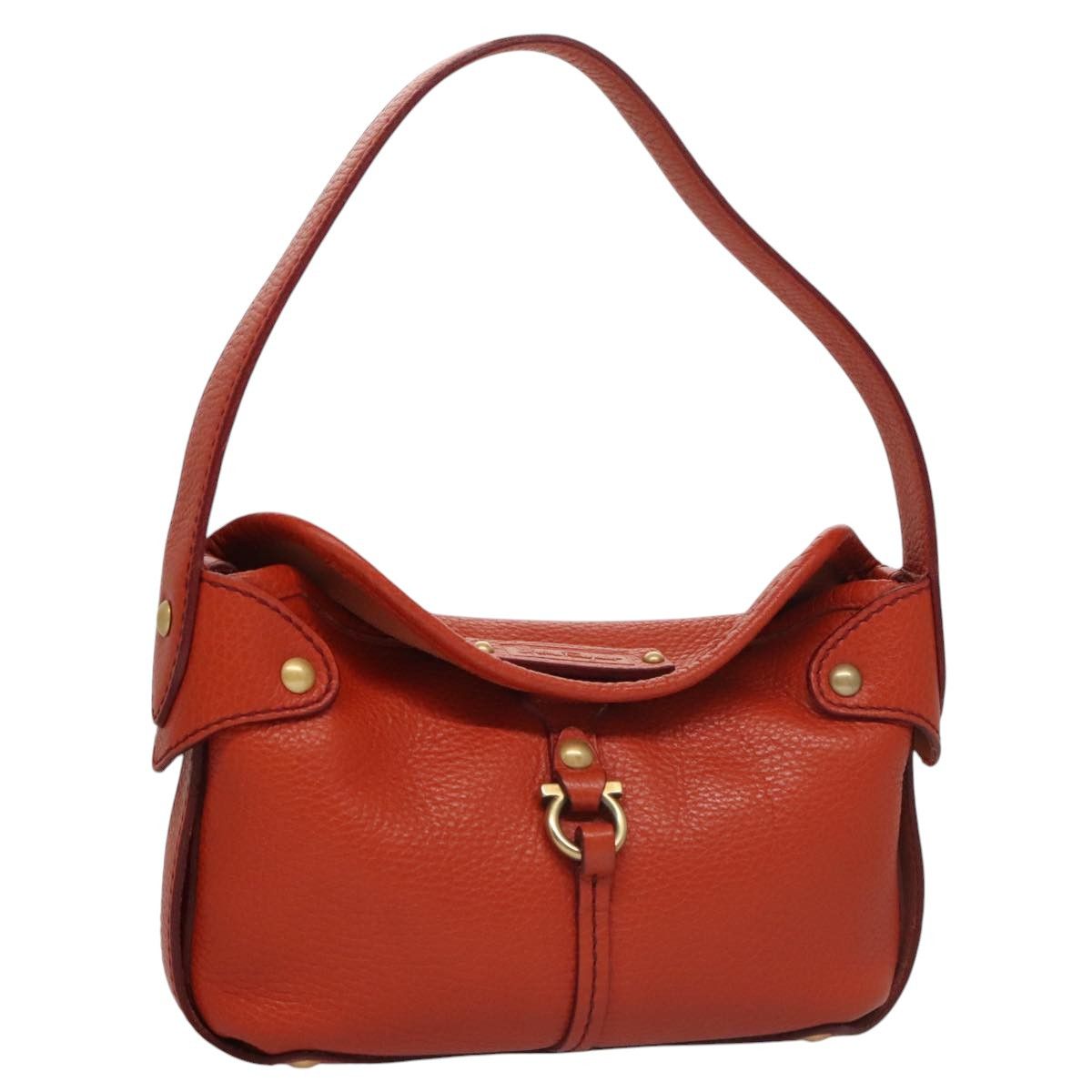 Salvatore Ferragamo Gancini Orange Leather Handbag (Pre-Owned) Size ONE SIZE - 19 Thumbnail