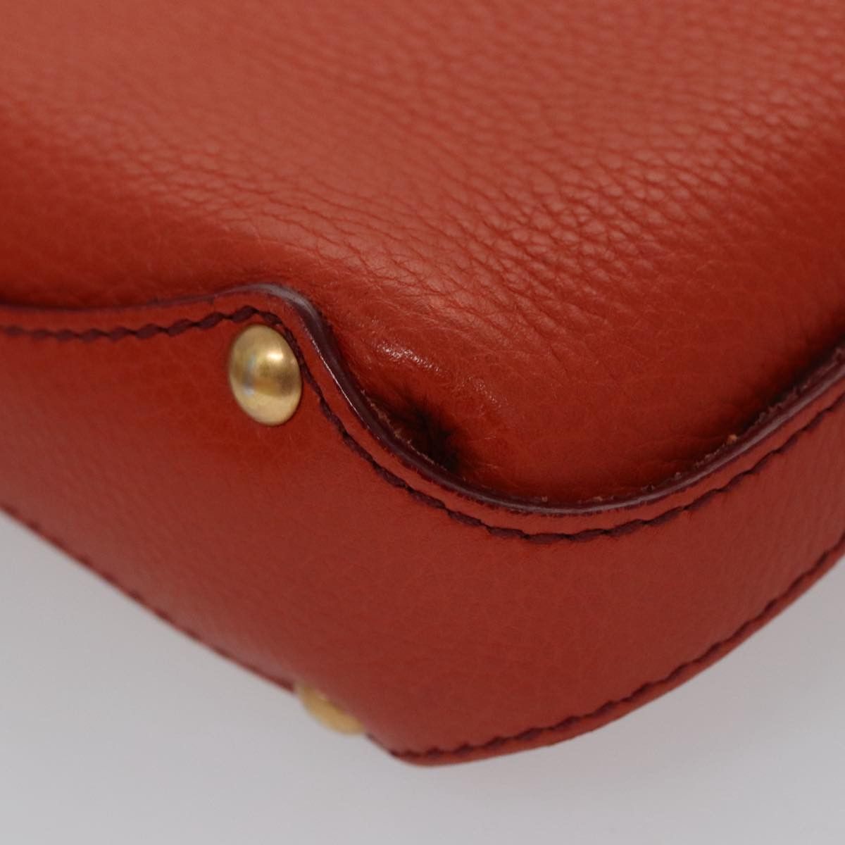 Salvatore Ferragamo Gancini Orange Leather Handbag (Pre-Owned) Size ONE SIZE - 9 Thumbnail
