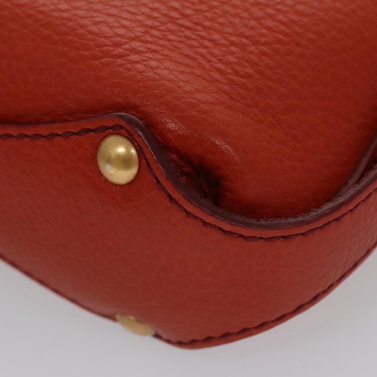 Salvatore Ferragamo Gancini Orange Leather Handbag (Pre-Owned) Size ONE SIZE - 7 Thumbnail