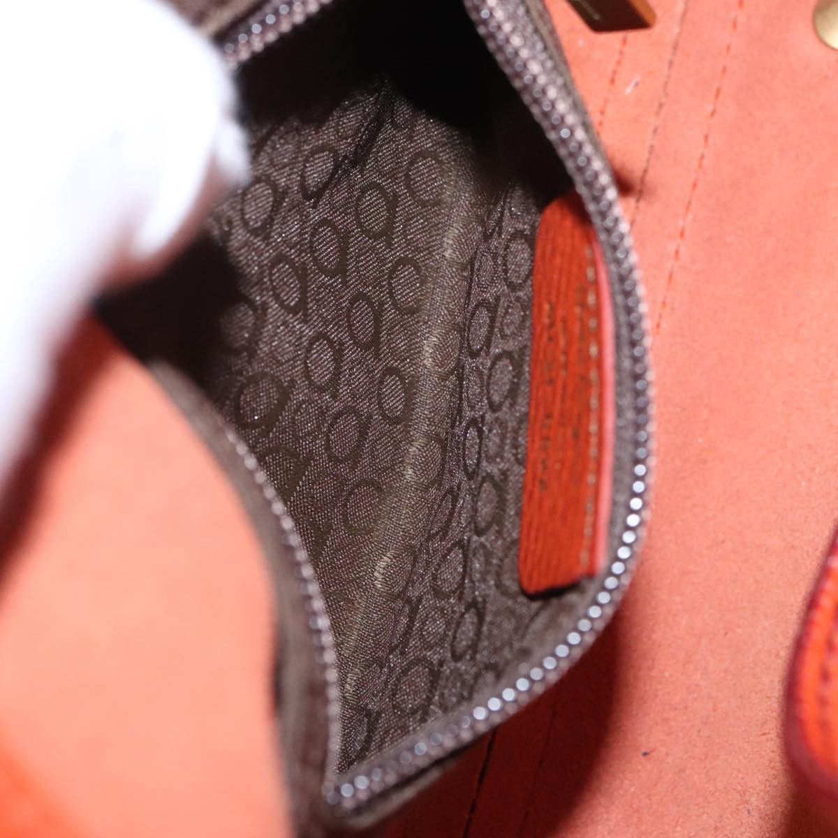 Salvatore Ferragamo Gancini Orange Leather Handbag (Pre-Owned) Size ONE SIZE - 10 Thumbnail