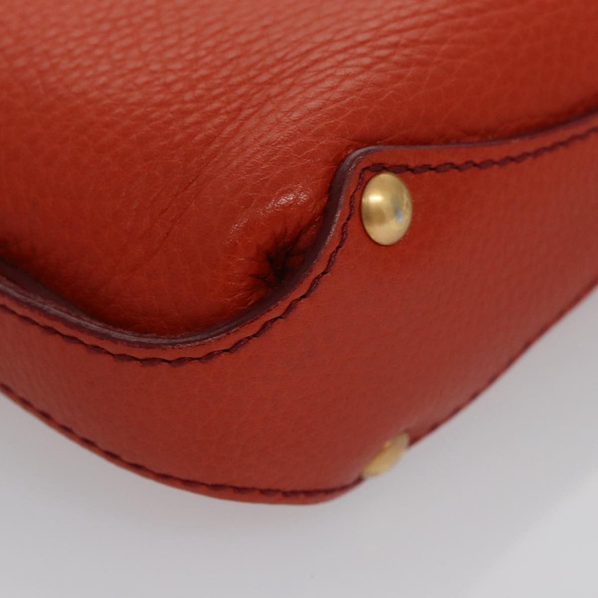 Salvatore Ferragamo Gancini Orange Leather Handbag (Pre-Owned) Size ONE SIZE - 6 Thumbnail