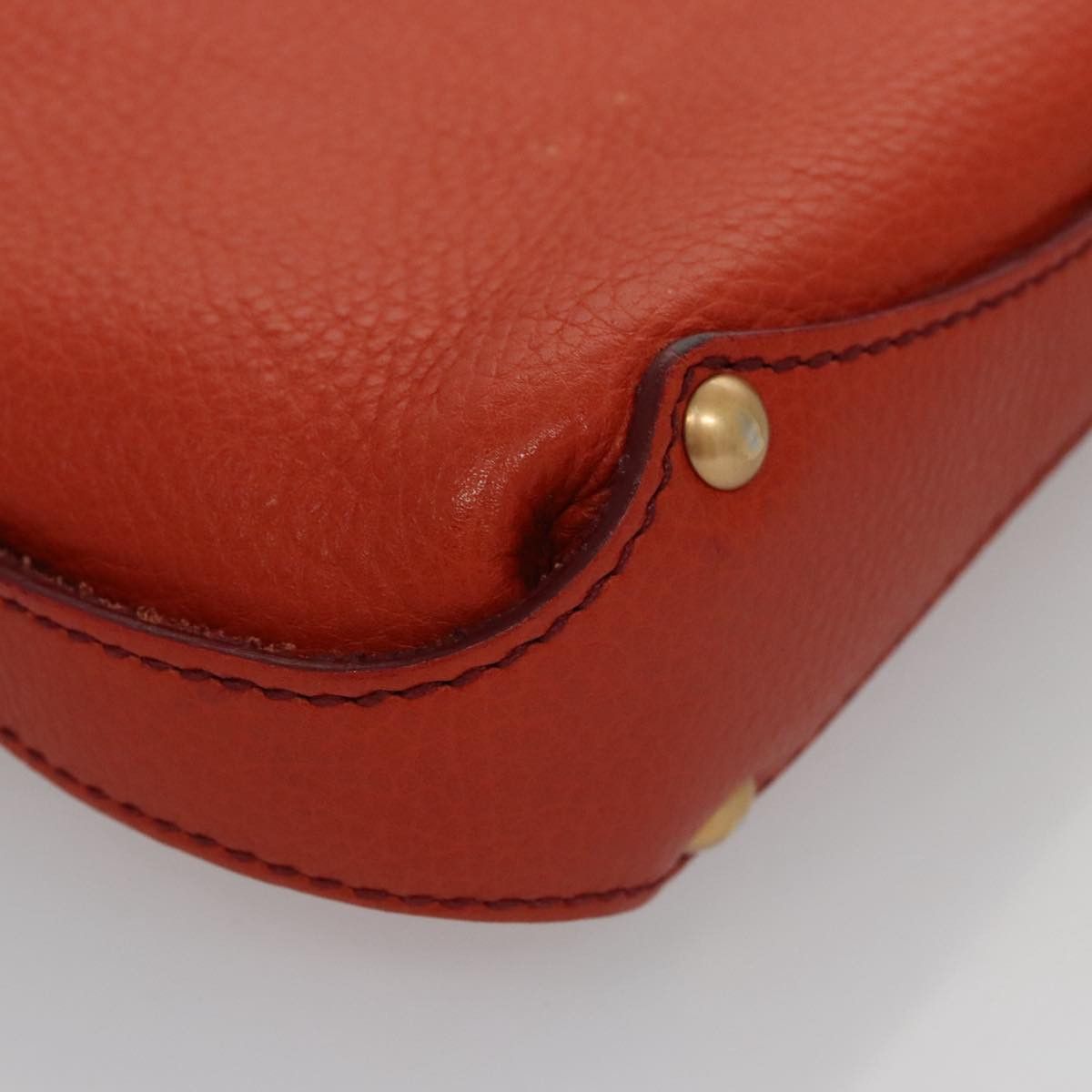 Salvatore Ferragamo Gancini Orange Leather Handbag (Pre-Owned) Size ONE SIZE - 8 Thumbnail