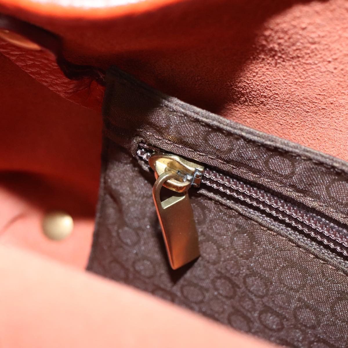 Salvatore Ferragamo Gancini Orange Leather Handbag (Pre-Owned) Size ONE SIZE - 12 Thumbnail