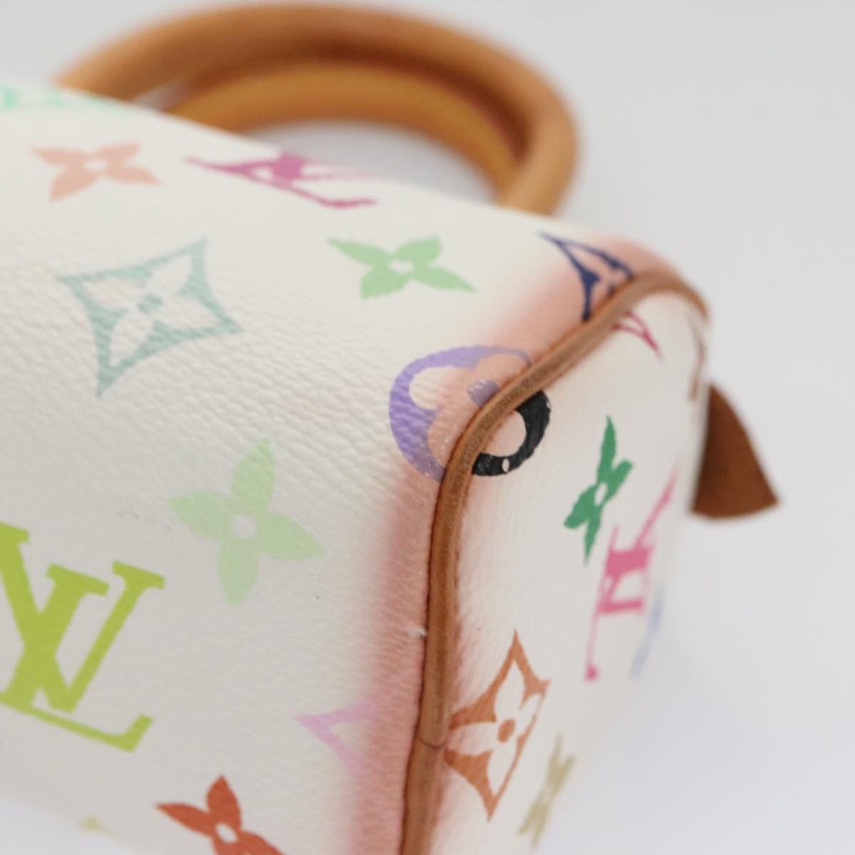 Louis Vuitton Mini Speedy White Canvas Handbag (Pre-Owned) Size ONE SIZE - 10 Thumbnail