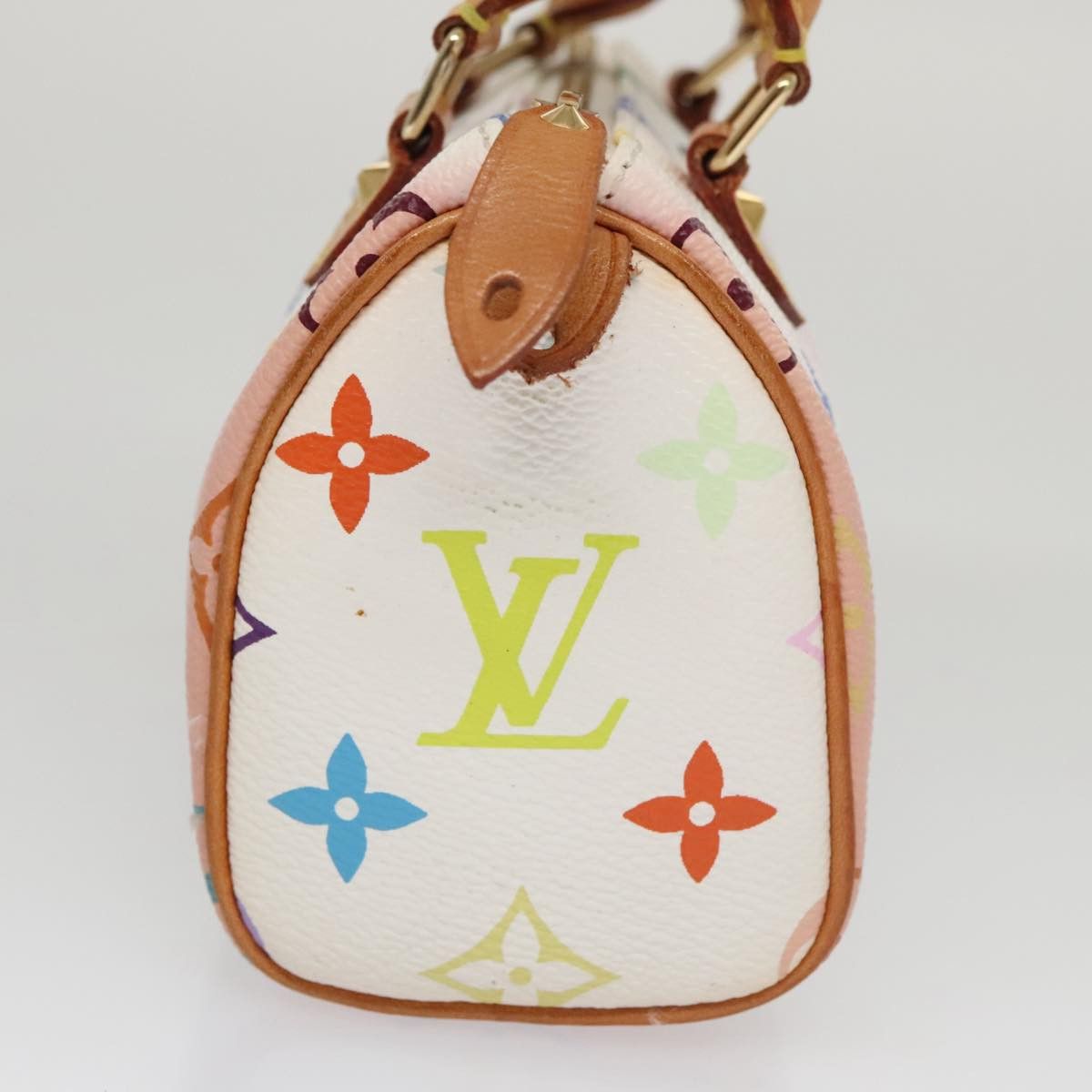 Louis Vuitton Mini Speedy White Canvas Handbag (Pre-Owned) Size ONE SIZE - 4 Thumbnail