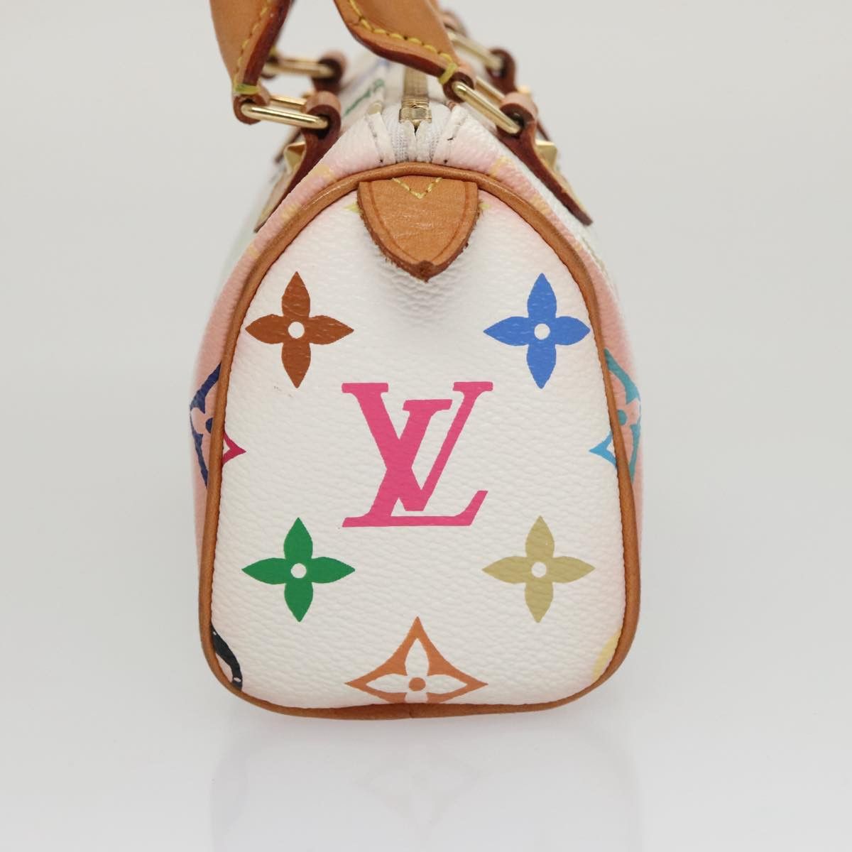 Louis Vuitton Mini Speedy White Canvas Handbag (Pre-Owned) Size ONE SIZE - 3 Thumbnail