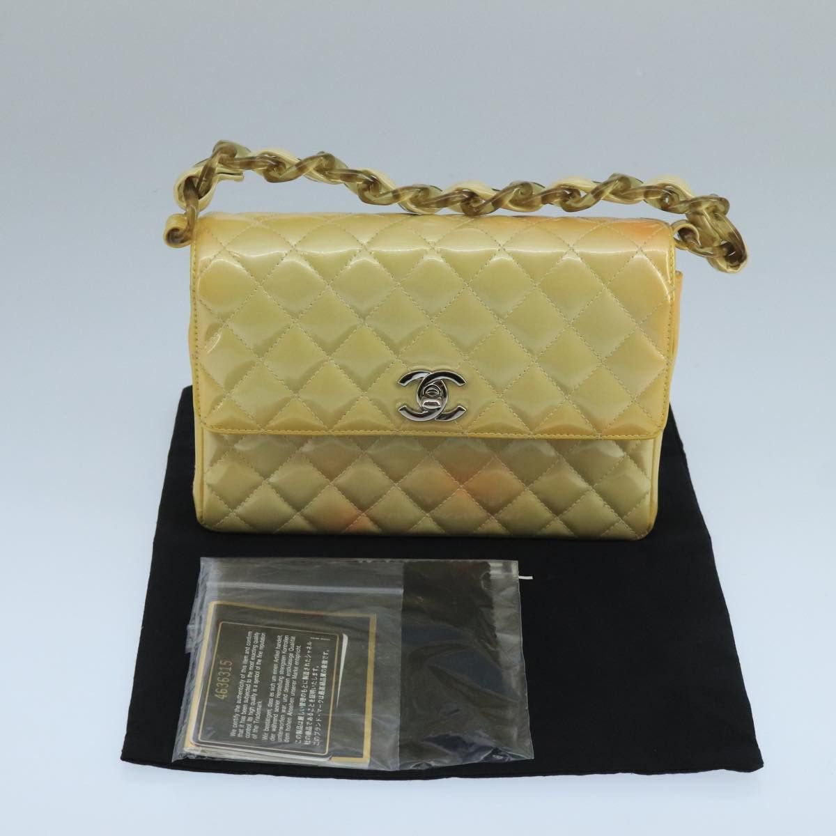 Chanel Single Flap Yellow Patent Leather Handbag (Pre-Owned) Size ONE SIZE - 15 Thumbnail
