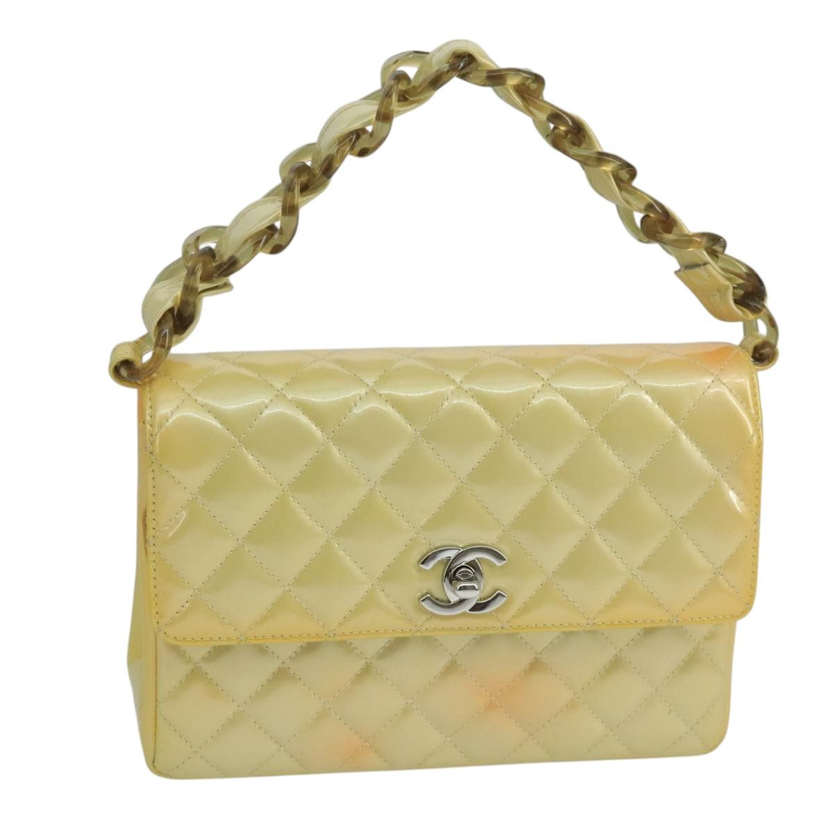 Chanel Single Flap Yellow Patent Leather Handbag (Pre-Owned) Size ONE SIZE - 17 Thumbnail