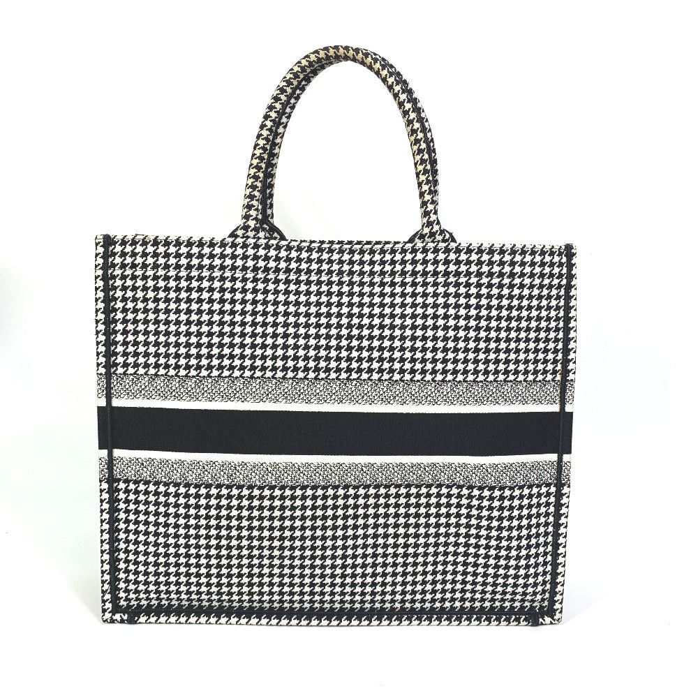 Dior Dior Hound'S-Tooth Check Shoulder Bag Shawl Hound'S Tooth Embroidery Briefcase Book Tote Canvas Women Size ONE SIZE - 2 Thumbnail
