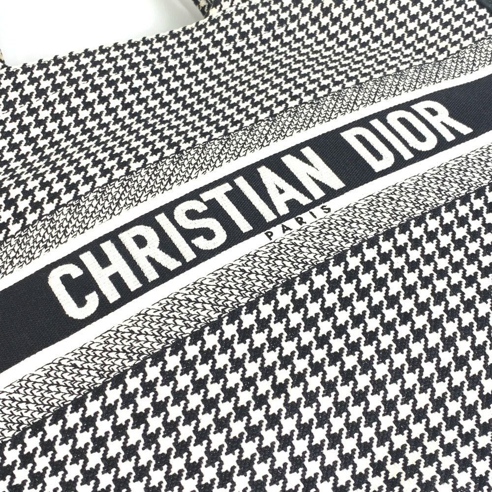 Dior Dior Hound'S-Tooth Check Shoulder Bag Shawl Hound'S Tooth Embroidery Briefcase Book Tote Canvas Women Size ONE SIZE - 9 Thumbnail
