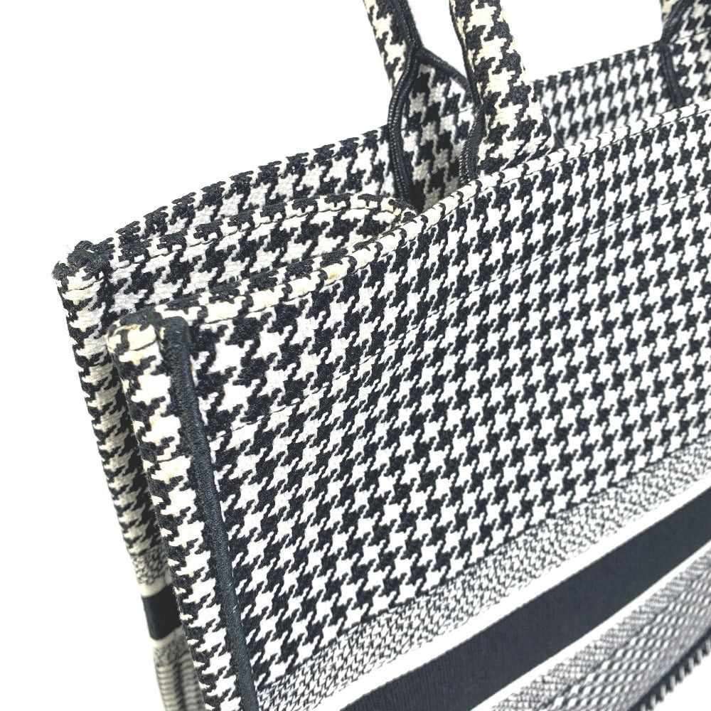 Dior Dior Hound'S-Tooth Check Shoulder Bag Shawl Hound'S Tooth Embroidery Briefcase Book Tote Canvas Women Size ONE SIZE - 5 Thumbnail