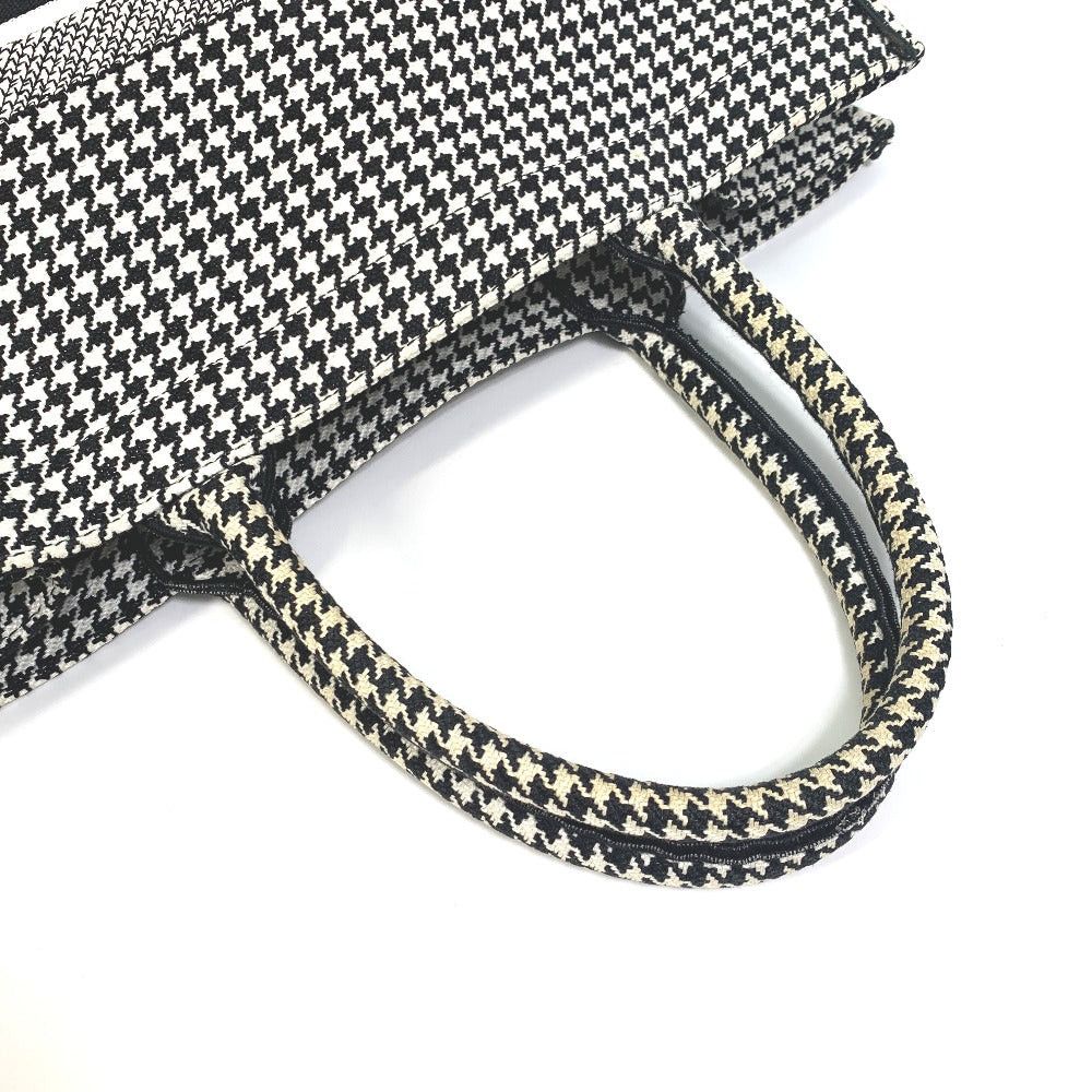 Dior Dior Hound'S-Tooth Check Shoulder Bag Shawl Hound'S Tooth Embroidery Briefcase Book Tote Canvas Women Size ONE SIZE - 10 Thumbnail