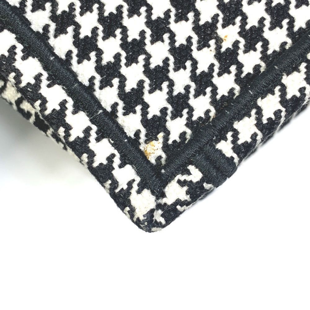 Dior Dior Hound'S-Tooth Check Shoulder Bag Shawl Hound'S Tooth Embroidery Briefcase Book Tote Canvas Women Size ONE SIZE - 8 Thumbnail