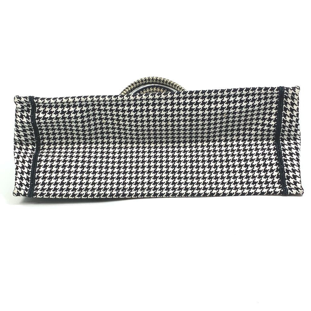 Dior Dior Hound'S-Tooth Check Shoulder Bag Shawl Hound'S Tooth Embroidery Briefcase Book Tote Canvas Women Size ONE SIZE - 4 Thumbnail