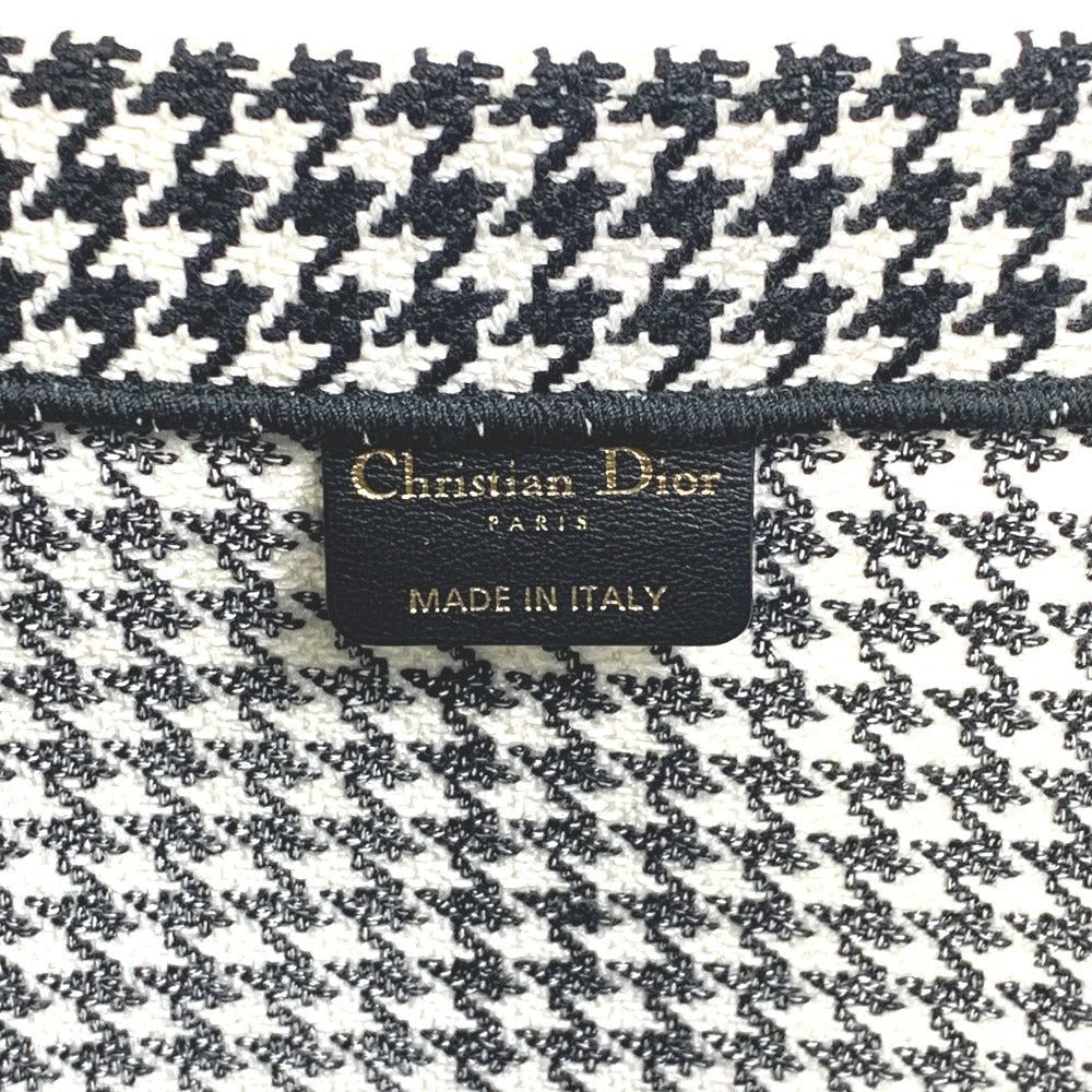 Dior Dior Hound'S-Tooth Check Shoulder Bag Shawl Hound'S Tooth Embroidery Briefcase Book Tote Canvas Women Size ONE SIZE - 14 Thumbnail