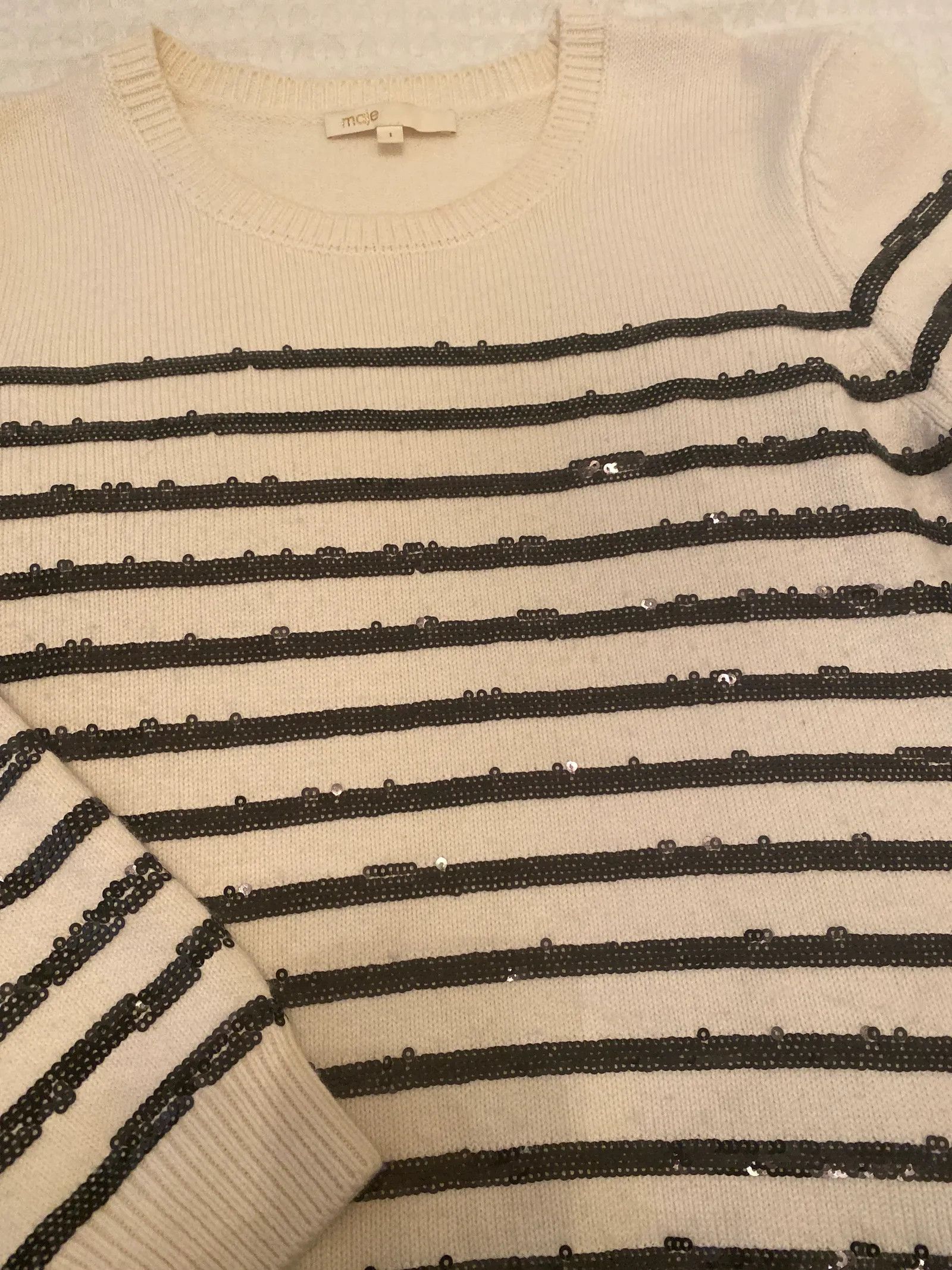 Maje Maje NWT Maje Mystrip Sequned Sweater Size S / US 4 / IT 40 - 5 Thumbnail